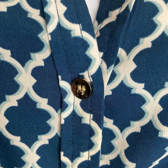 Macy’s Charter Club Women's Teal Moroccan Button Front Tunic Blouse Size 1X Boho - Picture 8 of 12